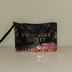 Victoria secret black with glitter Wristlet